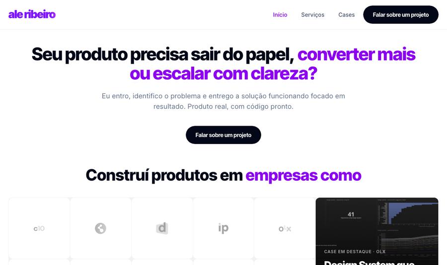 Prévia do site pessoal de Alessandro Ribeiro